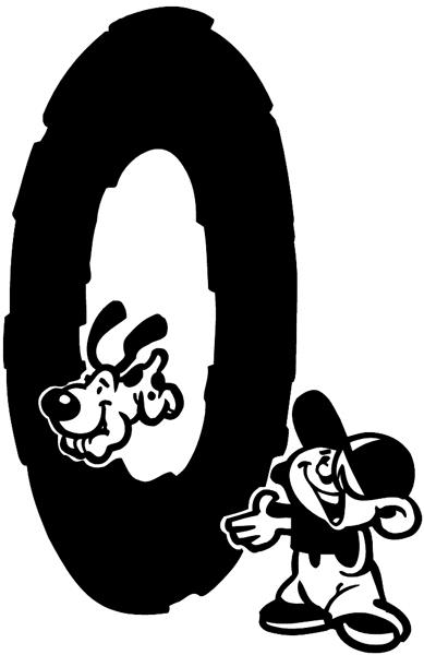The letter 'O' with a little boy and puppy vinyl sticker. Customize on line. Numbers 065-1715